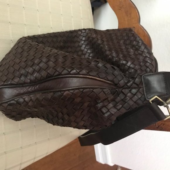 Estine Brown Woven Soft Leather Bag - Picture 5 of 5